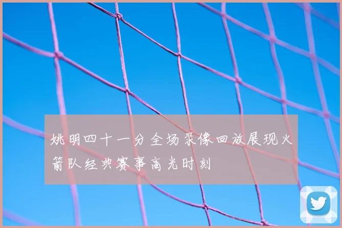 姚明四十一分全场录像回放展现火箭队经典赛事高光时刻